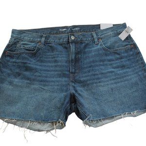 Old Navy Women's Plus Slouchy‎ Straight High-Rise Shorts Blue Size 18 NWT